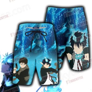 Ao No Exorcist Okumura Rin and Okumura Yukio 3D Beach Shorts