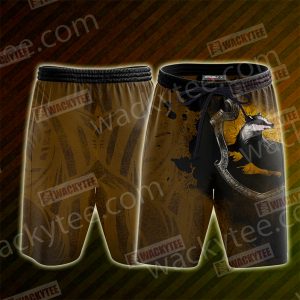 Hogwarts Hufflepuff House Pattern Harry Potter Beach Shorts