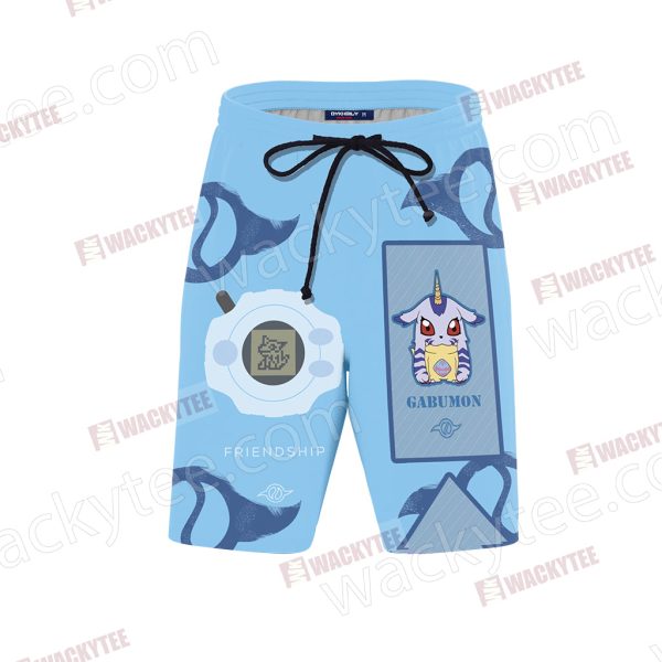 Digimon Gabumon The Crest Of Friendship Unisex 3D Beach Shorts