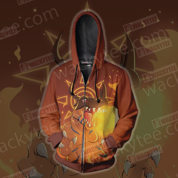 Digimon Greymon Zip Up Hoodie Jacket