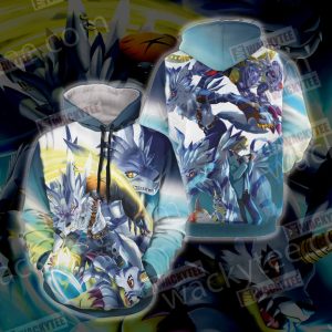 Digimon Garurumon And Yamato 3D Hoodie