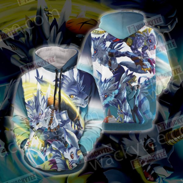 Digimon Garurumon And Yamato 3D Hoodie