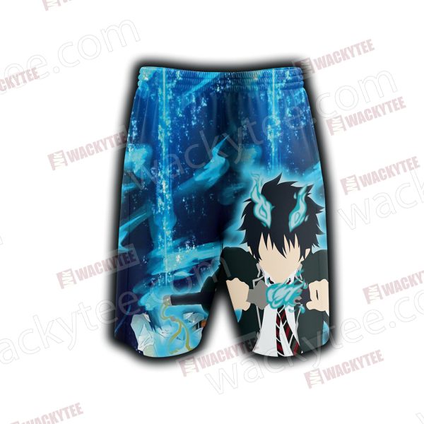 Ao No Exorcist Okumura Rin and Okumura Yukio 3D Beach Shorts