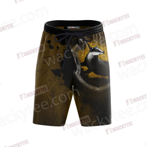 Hogwarts Hufflepuff House Pattern Harry Potter Beach Shorts