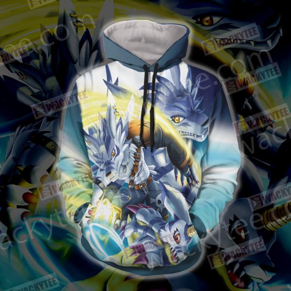 Digimon Garurumon And Yamato 3D Hoodie