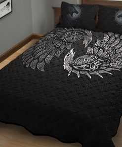 Viking-Quilt-Set-Norse-Raven-Line-Art