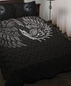 Viking-Quilt-Set-Norse-Raven-Line-Art