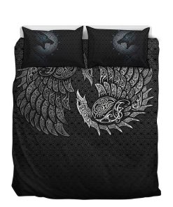 Viking-Quilt-Set-Norse-Raven-Line-Art