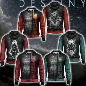 Destiny 2 - Hunter Warlock Titan Zip Up Hoodie T-Shirt Pullover Hoodie   