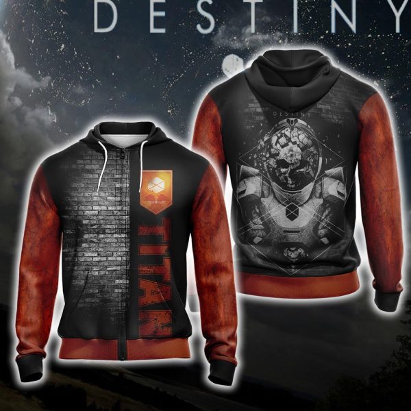 Destiny 2 - Hunter Warlock Titan Zip Up Hoodie T-Shirt Pullover Hoodie Titan Zip Hoodie S