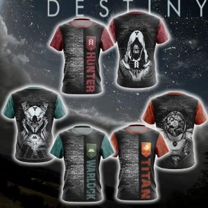 Destiny 2 - Hunter Warlock Titan Zip Up Hoodie T-Shirt Pullover Hoodie   