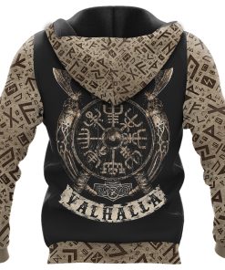 Beard-Skull-With-Axe-Valhalla-Viking-Hoodie