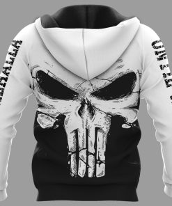 Viking Back Hoodie Skull Valknut Until Valhalla White