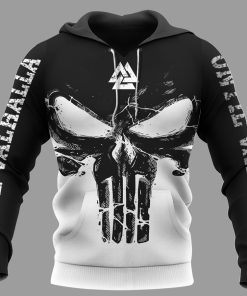 Viking Hoodie Skull Valknut Until Valhalla Black