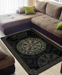 Viking Area Rug Vegvisir Symbol Protection Nordic