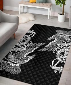 Viking Area Rug Raven Hammer Celtic Art