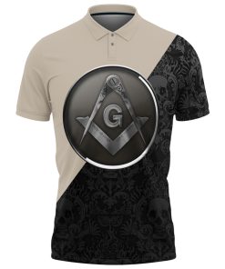 Freemason Polo Shirt Prince Hall Affiliated Silver Symbol