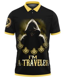 Freemason Polo Shirt I Am A Traveler Raised Prince Hall