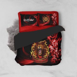 Harry Potter Hogwarts House Gryffindor Slytherin Ravenclaw Hufflepuff Bed Set Gryffindor Twin (3PCS) 