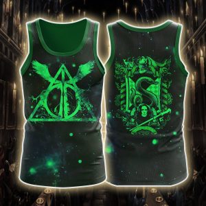 Harry Potter Hogwarts House Gryffindor Slytherin Ravenclaw Hufflepuff Unisex 3D Tank Top Slytherin S 