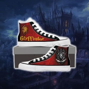 Harry Potter Hogwarts House Gryffindor Slytherin Ravenclaw Hufflepuff High Top Shoes Gryffindor Women SIZE 35