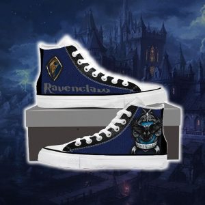 Harry Potter Hogwarts House Gryffindor Slytherin Ravenclaw Hufflepuff High Top Shoes Ravenclaw Women SIZE 35