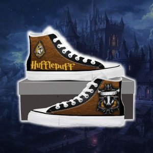 Harry Potter Hogwarts House Gryffindor Slytherin Ravenclaw Hufflepuff High Top Shoes Hufflepuff Women SIZE 35