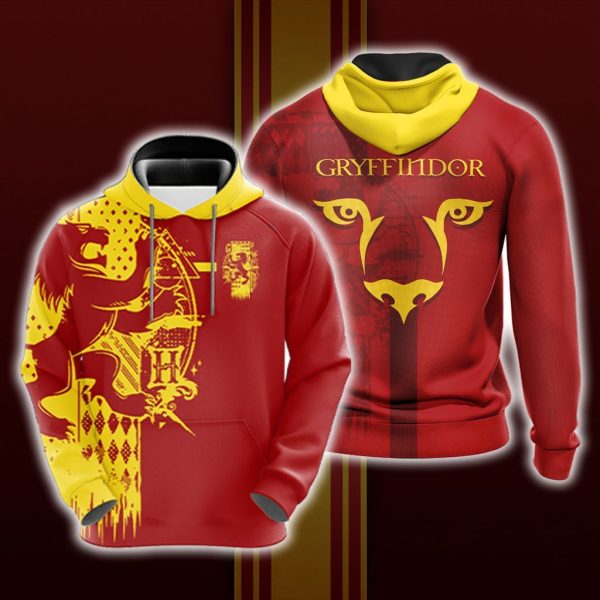 Harry Potter Hogwarts House Gryffindor Slytherin Ravenclaw Hufflepuff T-shirt Zip Hoodie Pullover Hoodie Gryffindor Hoodie S