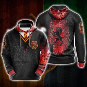 Harry Potter Hogwarts House Gryffindor Slytherin Ravenclaw Hufflepuff T-shirt Zip Hoodie Pullover Hoodie Gryffindor Hoodie S