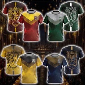 Harry Potter Hogwarts House Gryffindor Slytherin Ravenclaw Hufflepuff T-shirt Zip Hoodie Pullover Hoodie   