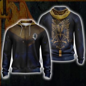 Harry Potter Hogwarts House Gryffindor Slytherin Ravenclaw Hufflepuff T-shirt Zip Hoodie Pullover Hoodie Ravenclaw Zip Hoodie S