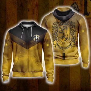 Harry Potter Hogwarts House Gryffindor Slytherin Ravenclaw Hufflepuff T-shirt Zip Hoodie Pullover Hoodie Hufflepuff Zip Hoodie S