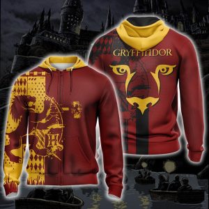 Harry Potter Hogwarts House Gryffindor Slytherin Ravenclaw Hufflepuff T-shirt Zip Hoodie Pullover Hoodie   