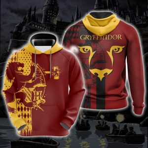 Harry Potter Hogwarts House Gryffindor Slytherin Ravenclaw Hufflepuff T-shirt Zip Hoodie Pullover Hoodie   