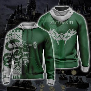 Harry Potter Hogwarts House Gryffindor Slytherin Ravenclaw Hufflepuff T-shirt Zip Hoodie Pullover Hoodie   