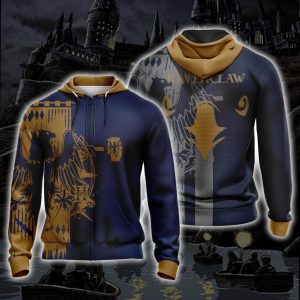 Harry Potter Hogwarts House Gryffindor Slytherin Ravenclaw Hufflepuff T-shirt Zip Hoodie Pullover Hoodie   