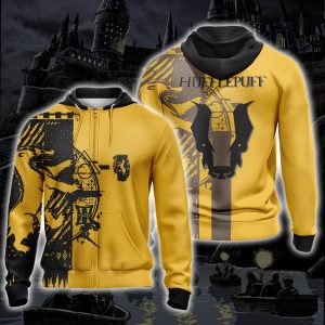 Harry Potter Hogwarts House Gryffindor Slytherin Ravenclaw Hufflepuff T-shirt Zip Hoodie Pullover Hoodie   