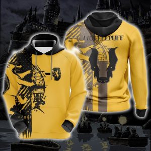 Harry Potter Hogwarts House Gryffindor Slytherin Ravenclaw Hufflepuff T-shirt Zip Hoodie Pullover Hoodie   