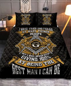 Freemason quilt bedding set Being The Best Man I Can Be