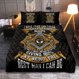 Freemason quilt bedding set Being The Best Man I Can Be