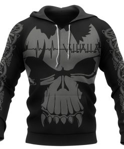 Viking Hoodie Valhalla Dark Skul Valknut Art