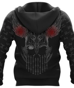 Viking Hoodie Jormungandr With Rune And Odin Art