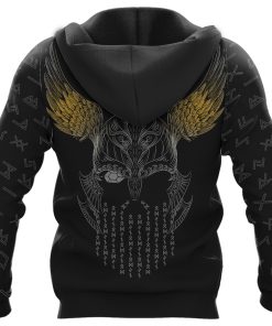 Viking Hoodie Jormungandr With Rune And Odin Art