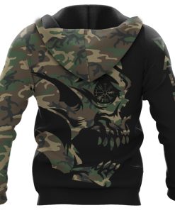 Viking Hoodie Skull Camouflage Military Vegvisir