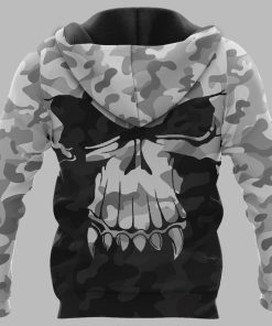 Viking Hoodie Camo Surreal Grim Skull Valknut