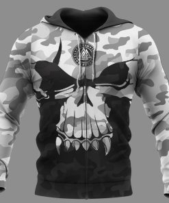 Viking Hoodie Camo Surreal Grim Skull Valknut