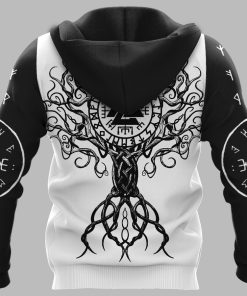 Viking Hoodie Raven Hammer Yggdrasil Tree Of Life