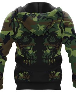 Viking Hoodie Skull Camo Valknut And Triple Horn Of Odin