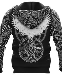 Viking Hoodie Wolf Skin Skull Raven Yggdrasil