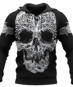 Viking Hoodie Grunge Yggdrasil Skull Fenrir Camo